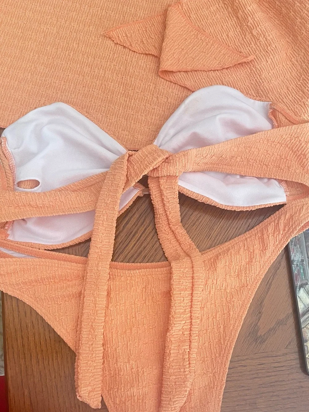 Ditsy Orange  Strapless Bandeau Coverup Set with Sarong